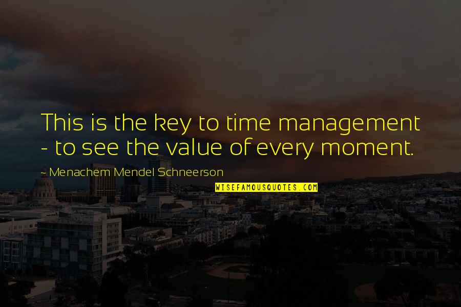 Menachem M. Schneerson Quotes By Menachem Mendel Schneerson: This is the key to time management -