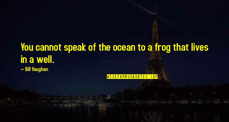 Menak Quotes By Bill Vaughan: You cannot speak of the ocean to a