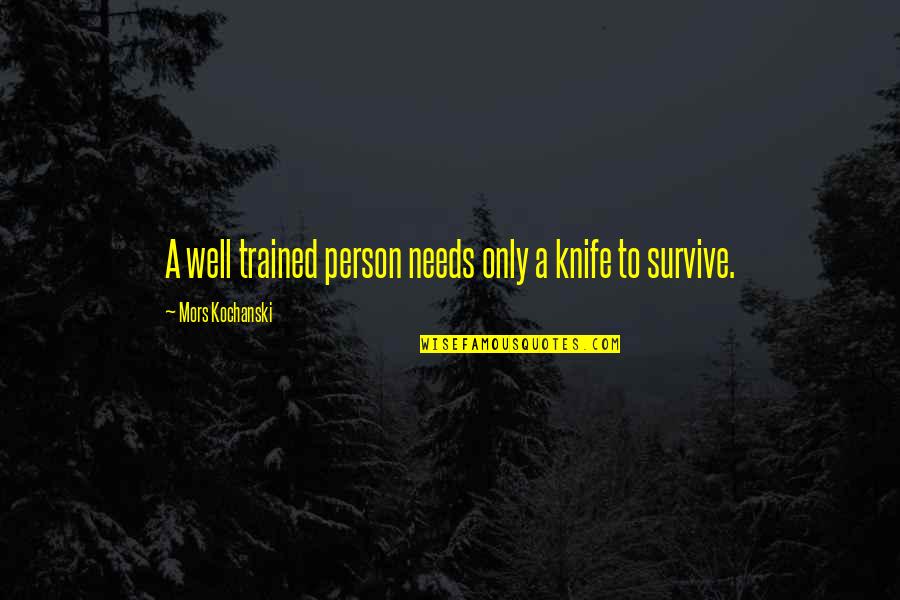 Menambah Ukuran Quotes By Mors Kochanski: A well trained person needs only a knife