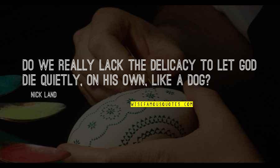 Menangkal Radikal Bebas Quotes By Nick Land: Do we really lack the delicacy to let