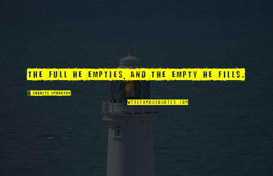 Mencatat Retur Quotes By Charles Spurgeon: The full he empties, and the empty he Mencatat Retur Quotes By Charles Spurgeon: The full he empties, and the empty he