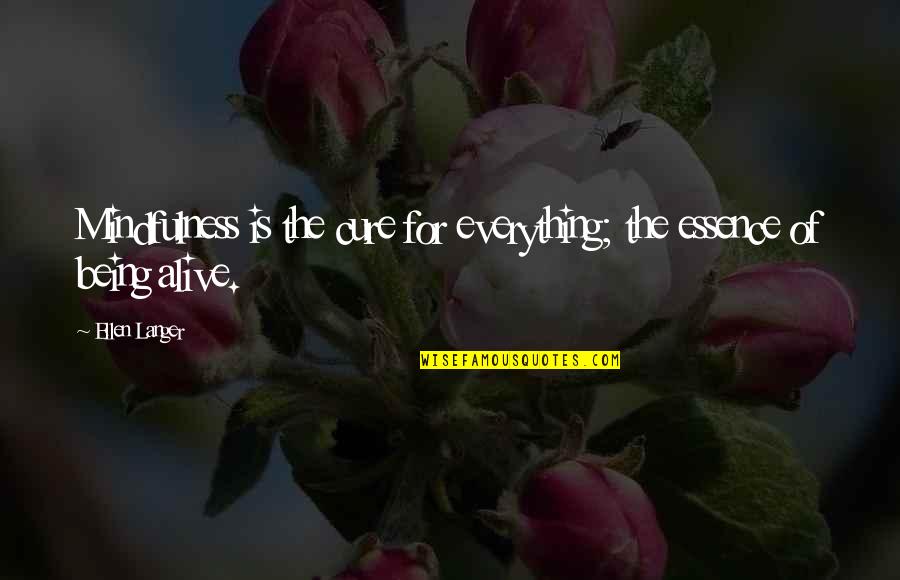 Mencuci Beras Quotes By Ellen Langer: Mindfulness is the cure for everything; the essence