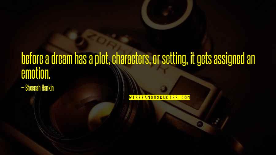 Mendeteksi Isi Quotes By Sheenah Hankin: before a dream has a plot, characters, or
