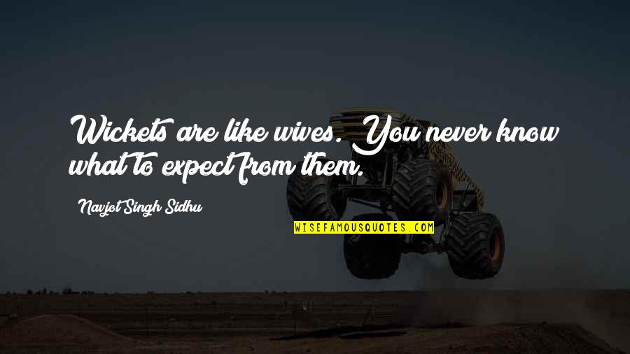 Mendler 2011 Quotes By Navjot Singh Sidhu: Wickets are like wives. You never know what Mendler 2011 Quotes By Navjot Singh Sidhu: Wickets are like wives. You never know what