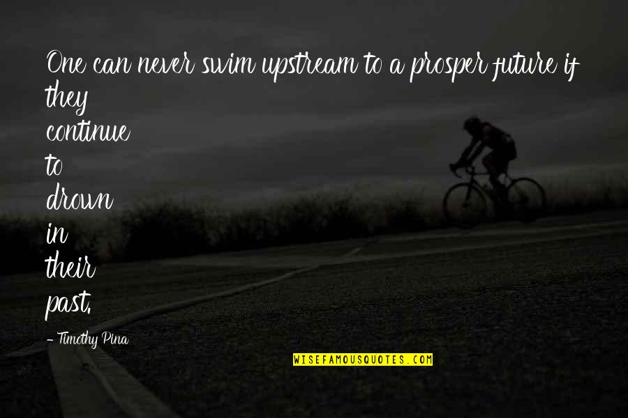 Menevia Quotes By Timothy Pina: One can never swim upstream to a prosper Menevia Quotes By Timothy Pina: One can never swim upstream to a prosper