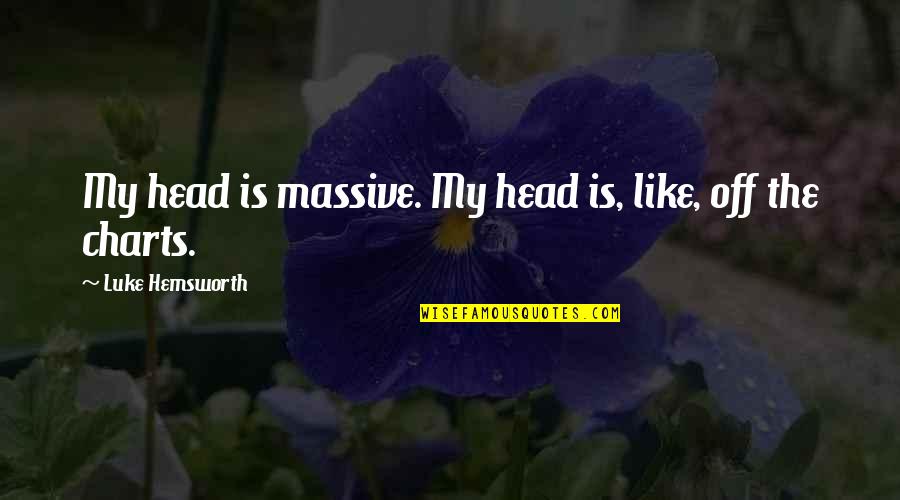 Mengabdi Adalah Quotes By Luke Hemsworth: My head is massive. My head is, like, Mengabdi Adalah Quotes By Luke Hemsworth: My head is massive. My head is, like,
