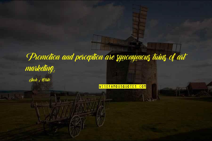 Mengajarkan Kucing Quotes By Jack White: Promotion and perception are synonymous twins of art