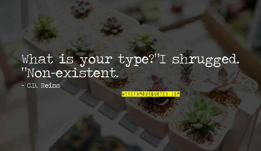 Mengasihani In English Quotes By C.D. Reiss: What is your type?"I shrugged. "Non-existent. Mengasihani In English Quotes By C.D. Reiss: What is your type?"I shrugged. "Non-existent.