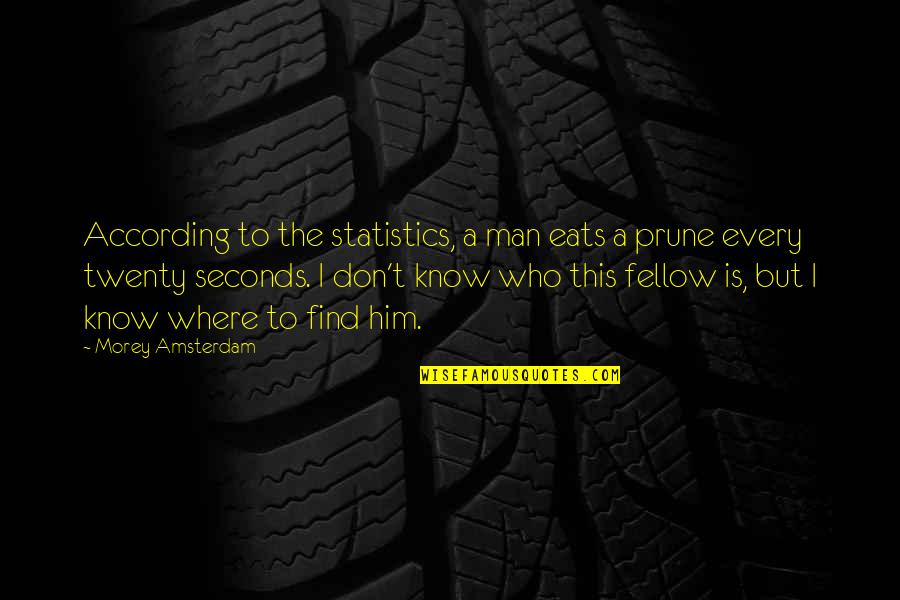 Menggantikan Puasa Quotes By Morey Amsterdam: According to the statistics, a man eats a