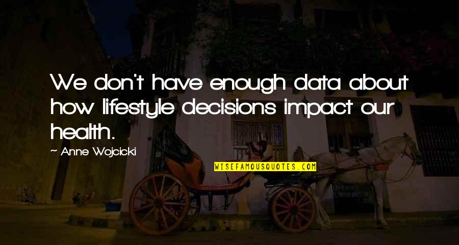 Menghendaki Atau Quotes By Anne Wojcicki: We don't have enough data about how lifestyle