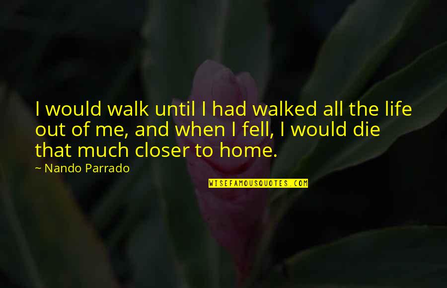 Mengolini Julia Quotes By Nando Parrado: I would walk until I had walked all