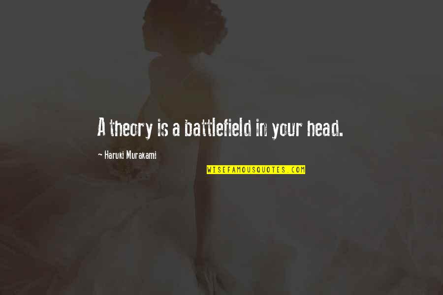 Mengusap Perut Quotes By Haruki Murakami: A theory is a battlefield in your head.