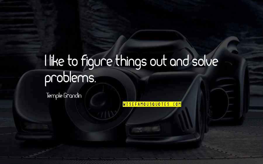 Menjalani Dan Quotes By Temple Grandin: I like to figure things out and solve Menjalani Dan Quotes By Temple Grandin: I like to figure things out and solve
