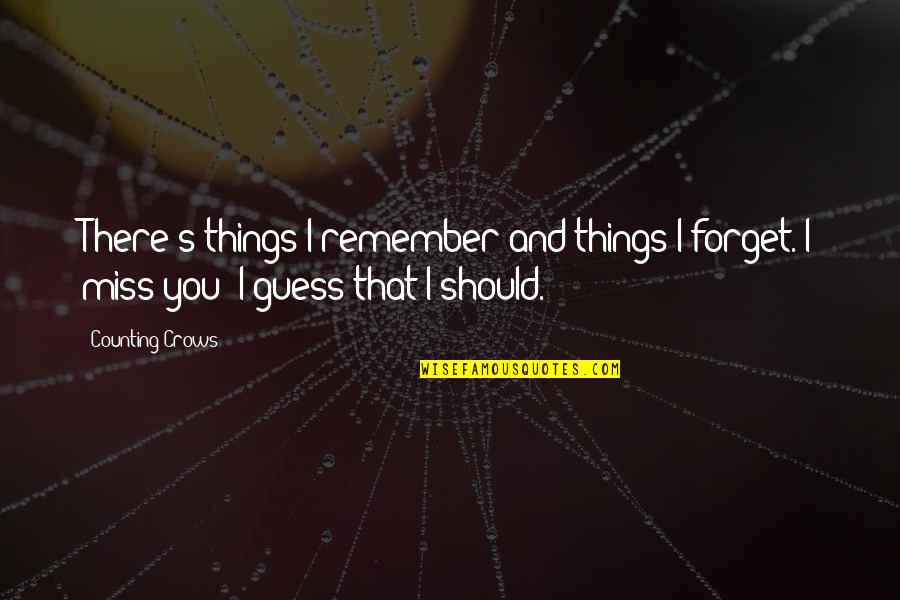 Menjulang Nyata Quotes By Counting Crows: There's things I remember and things I forget.