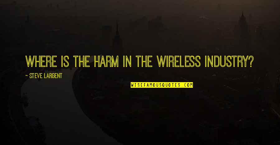 Menken Quotes By Steve Largent: Where is the harm in the wireless industry?