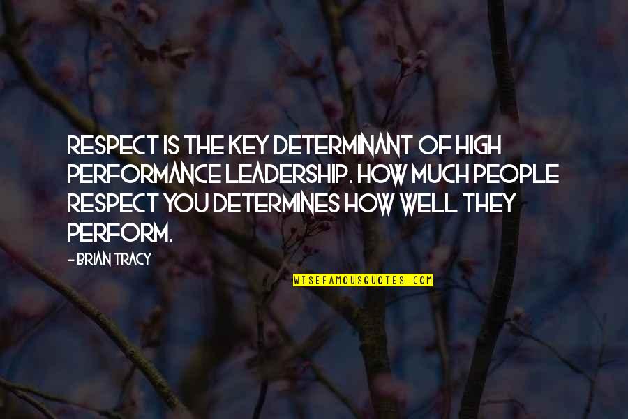Mennem Ins Quotes By Brian Tracy: Respect is the key determinant of high performance Mennem Ins Quotes By Brian Tracy: Respect is the key determinant of high performance