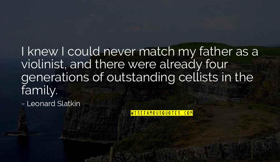 Menshikov Kane Quotes By Leonard Slatkin: I knew I could never match my father