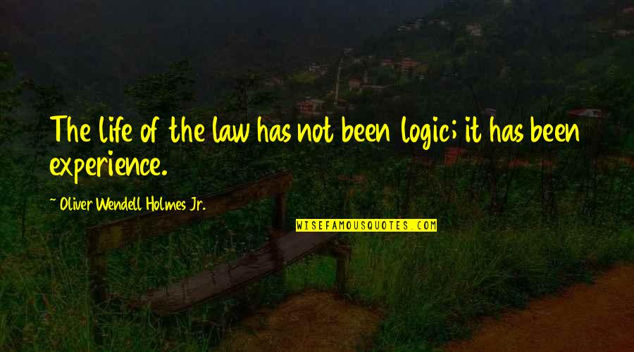 Menshova Quotes By Oliver Wendell Holmes Jr.: The life of the law has not been