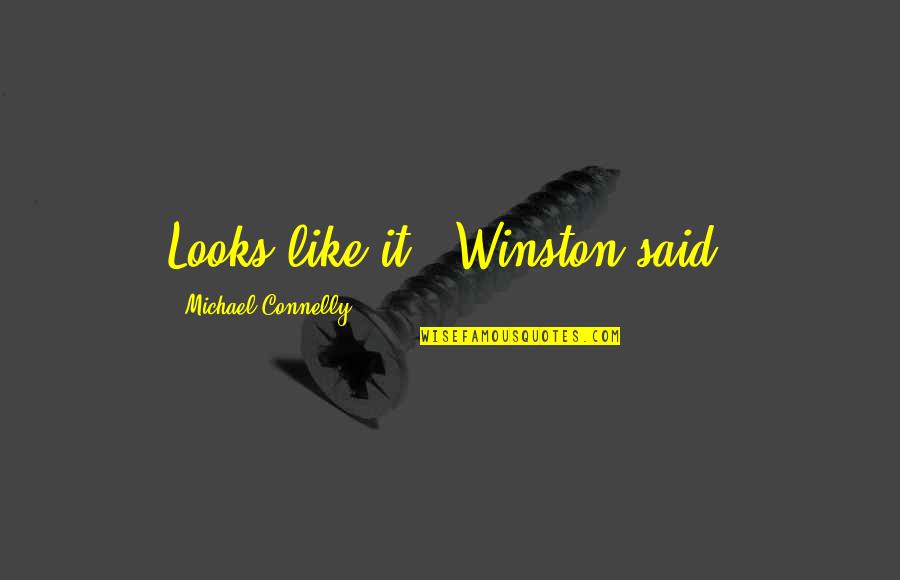 Mensola Da Quotes By Michael Connelly: Looks like it,' Winston said.