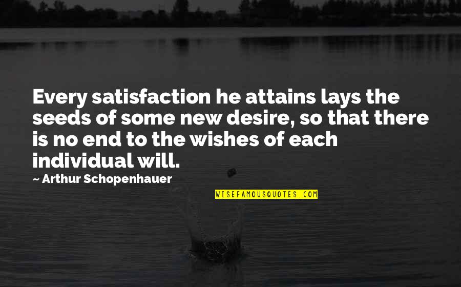 Menstruated Places Quotes By Arthur Schopenhauer: Every satisfaction he attains lays the seeds of Menstruated Places Quotes By Arthur Schopenhauer: Every satisfaction he attains lays the seeds of