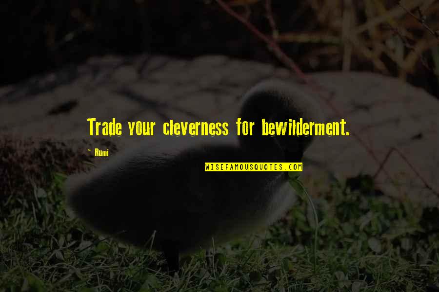 Menstruation Related Quotes By Rumi: Trade your cleverness for bewilderment.