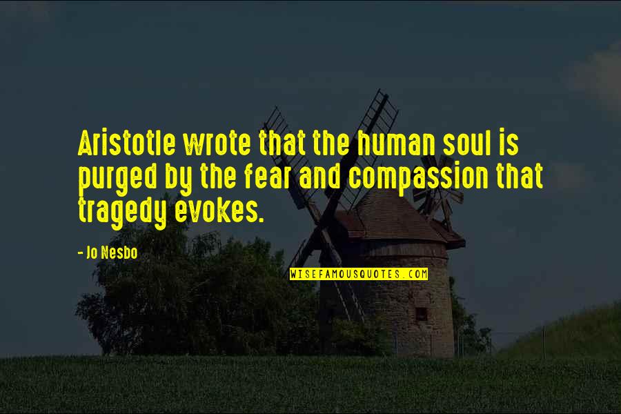 Menswear Quotes By Jo Nesbo: Aristotle wrote that the human soul is purged