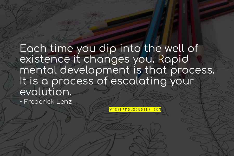 Mental Development Quotes By Frederick Lenz: Each time you dip into the well of