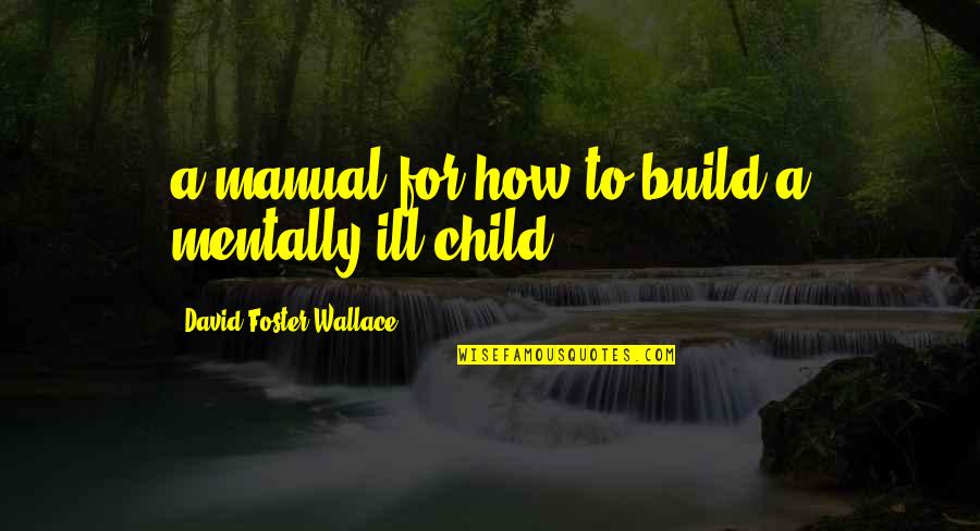 Mental Health Illness Quotes By David Foster Wallace: a manual for how to build a mentally