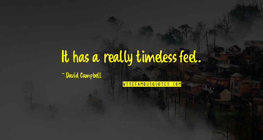 Mental Illness Sad Quotes By David Campbell: It has a really timeless feel.