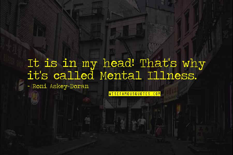 Mental Inspirational Quotes By Roni Askey-Doran: It is in my head! That's why it's