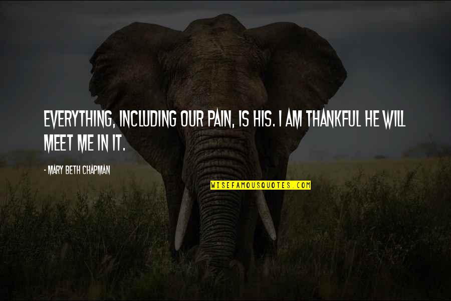 Mentally Exhausted Man Quotes By Mary Beth Chapman: Everything, including our pain, is His. I am