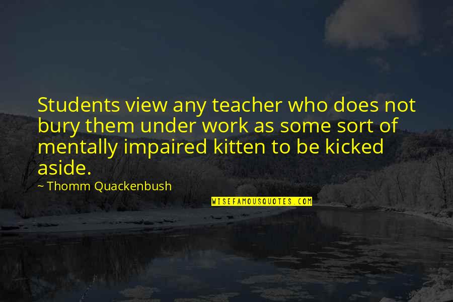 Mentally Impaired Quotes By Thomm Quackenbush: Students view any teacher who does not bury