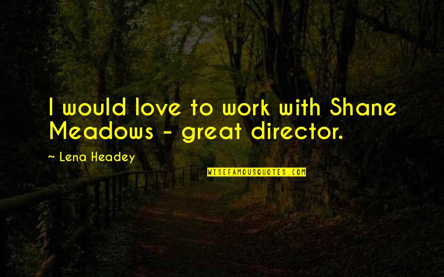 Mentals Design Quotes By Lena Headey: I would love to work with Shane Meadows