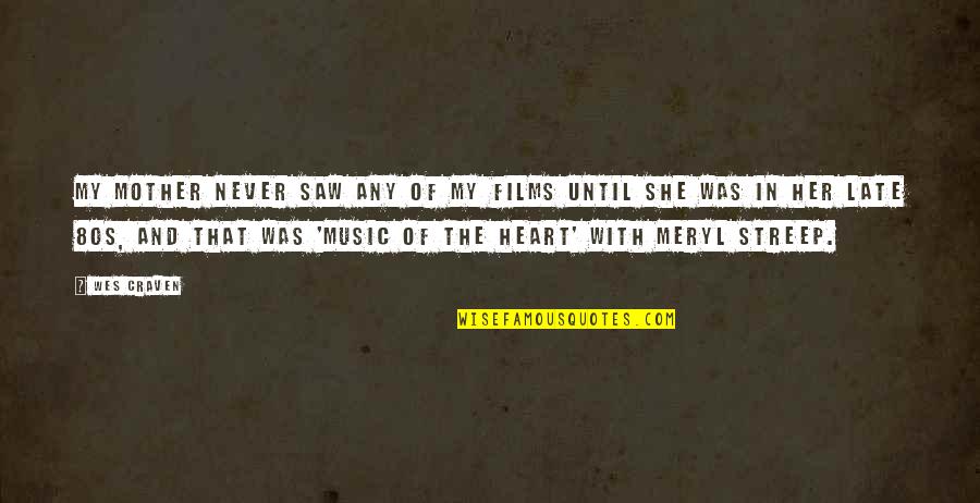 Mentasti Pressing Quotes By Wes Craven: My mother never saw any of my films