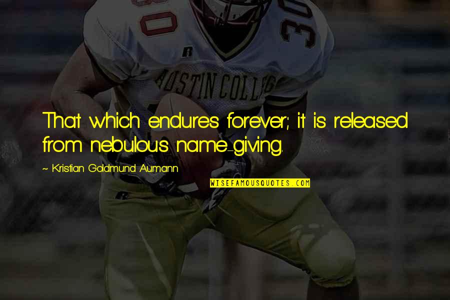 Mentoring Motivational Quotes By Kristian Goldmund Aumann: That which endures forever; it is released from