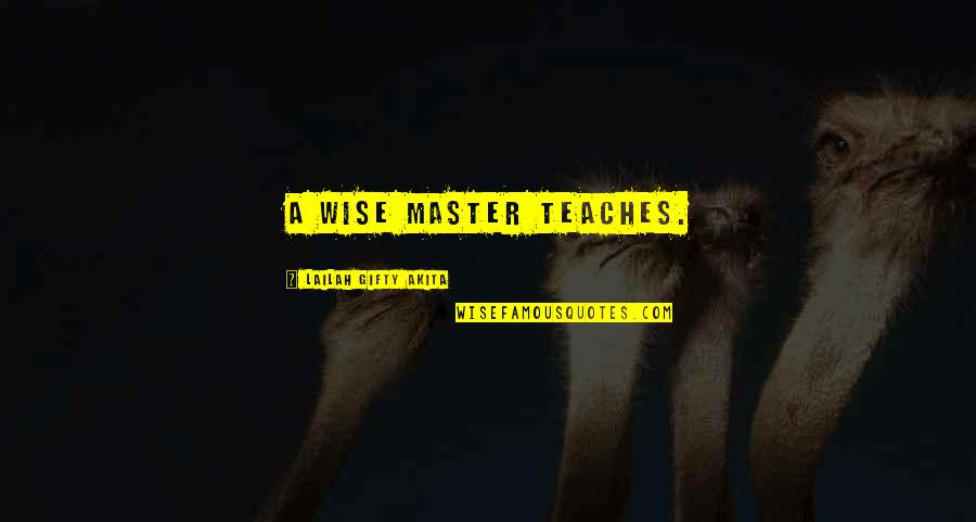 Mentors Quotes By Lailah Gifty Akita: A wise master teaches.