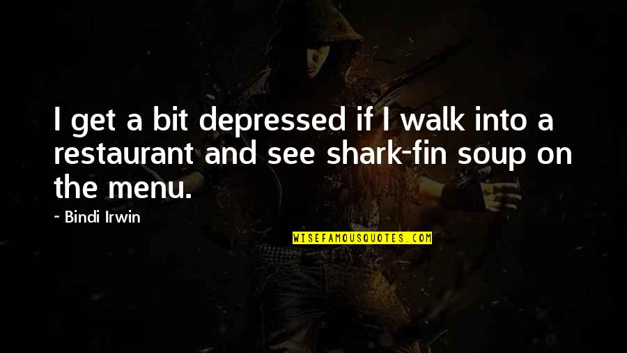 Menu Quotes By Bindi Irwin: I get a bit depressed if I walk