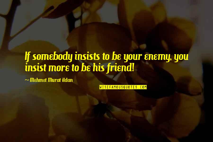 Menyampaikan Pendapat Quotes By Mehmet Murat Ildan: If somebody insists to be your enemy, you