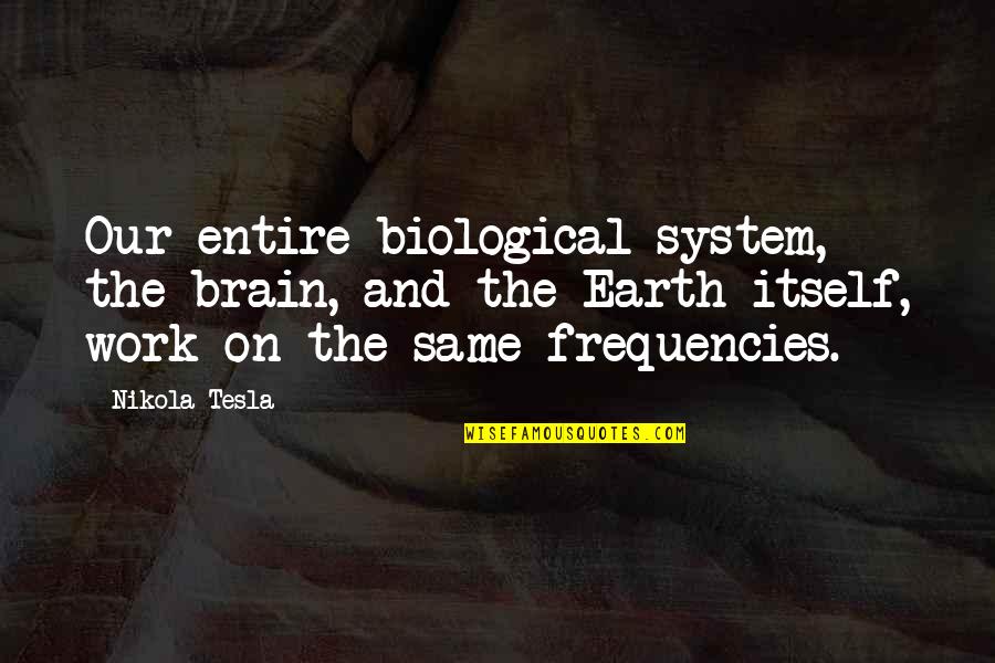 Menyengaja Quotes By Nikola Tesla: Our entire biological system, the brain, and the