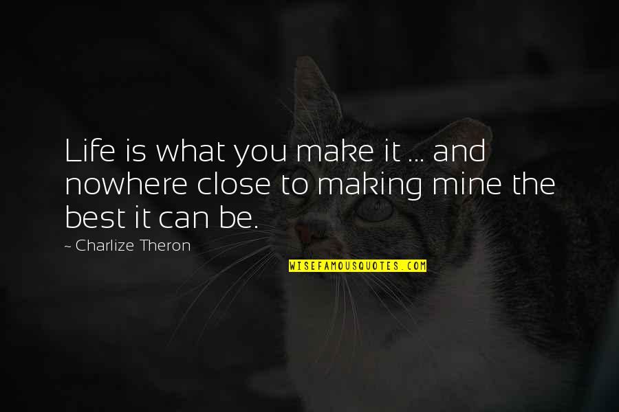 Menyingkirkan Duri Quotes By Charlize Theron: Life is what you make it ... and