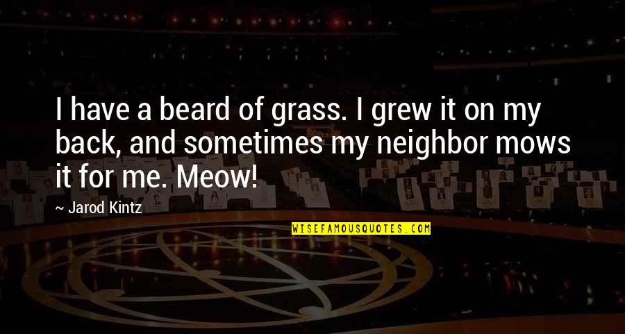 Meow Meow Quotes By Jarod Kintz: I have a beard of grass. I grew