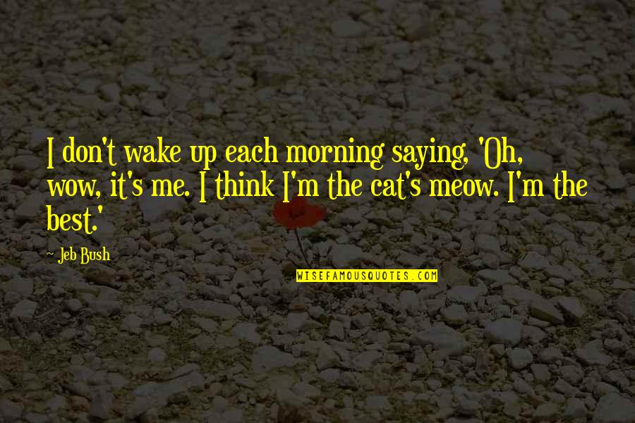 Meow Meow Quotes By Jeb Bush: I don't wake up each morning saying, 'Oh,