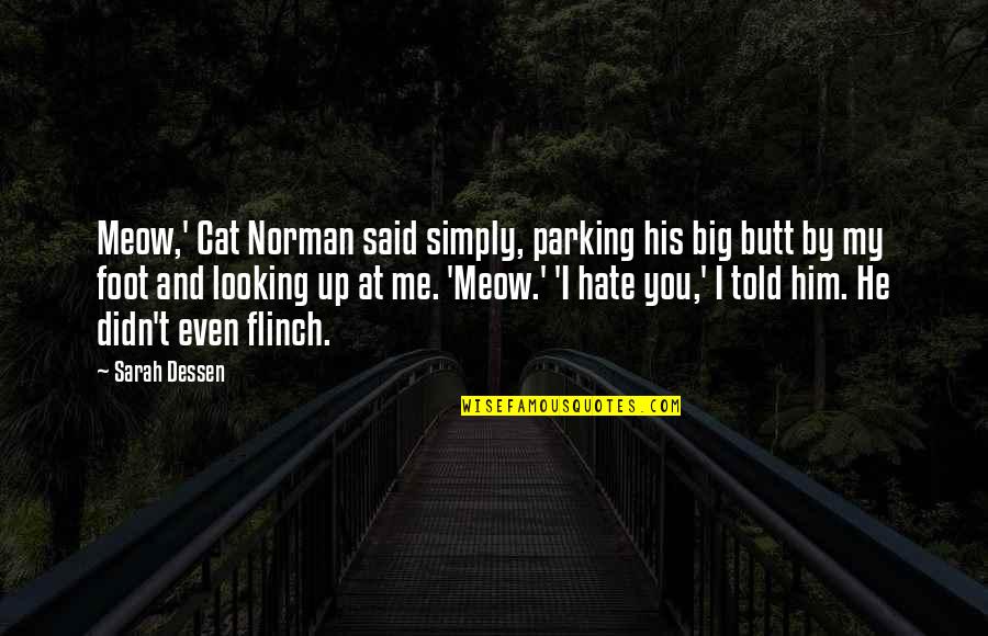 Meow Meow Quotes By Sarah Dessen: Meow,' Cat Norman said simply, parking his big