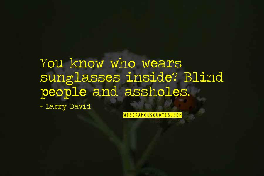 Mephistos Women Quotes By Larry David: You know who wears sunglasses inside? Blind people