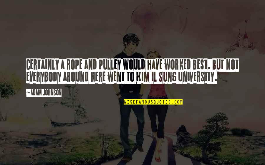 Meraba Perempuan Quotes By Adam Johnson: Certainly a rope and pulley would have worked Meraba Perempuan Quotes By Adam Johnson: Certainly a rope and pulley would have worked