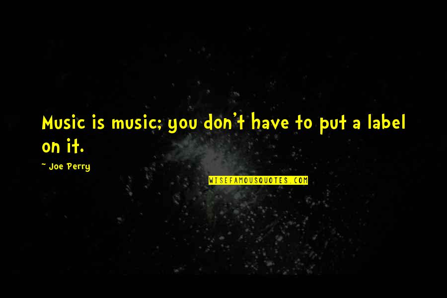 Meraj Shareef Quotes By Joe Perry: Music is music; you don't have to put