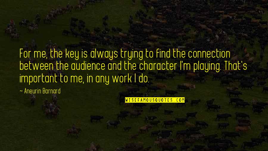 Mercadillo Pedreguer Quotes By Aneurin Barnard: For me, the key is always trying to