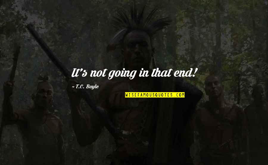Mercenaries Playground Quotes By T.C. Boyle: It's not going in that end! Mercenaries Playground Quotes By T.C. Boyle: It's not going in that end!