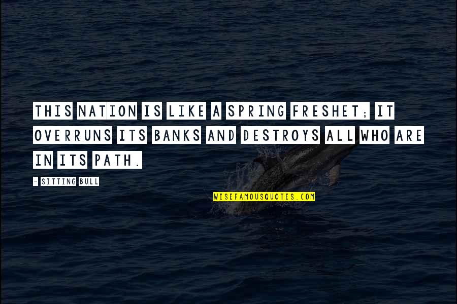 Mercenary Movie Quotes By Sitting Bull: This nation is like a spring freshet; it
