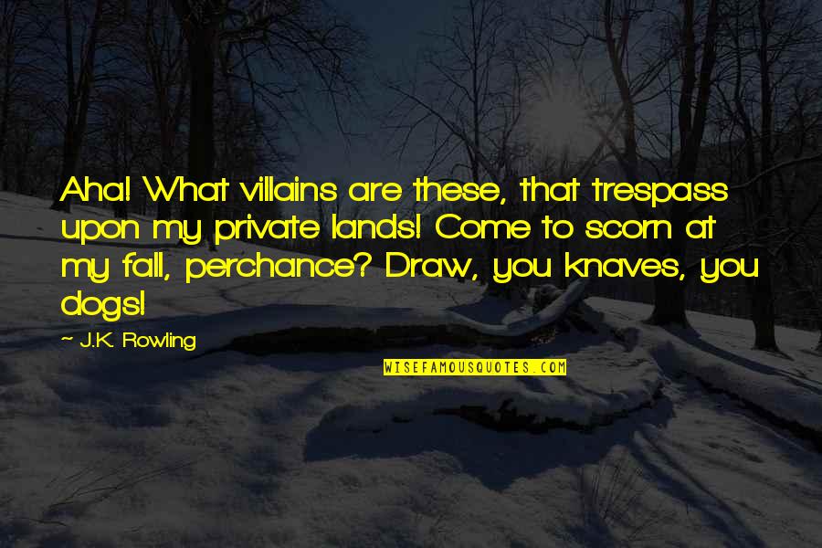 Merceren Quotes By J.K. Rowling: Aha! What villains are these, that trespass upon